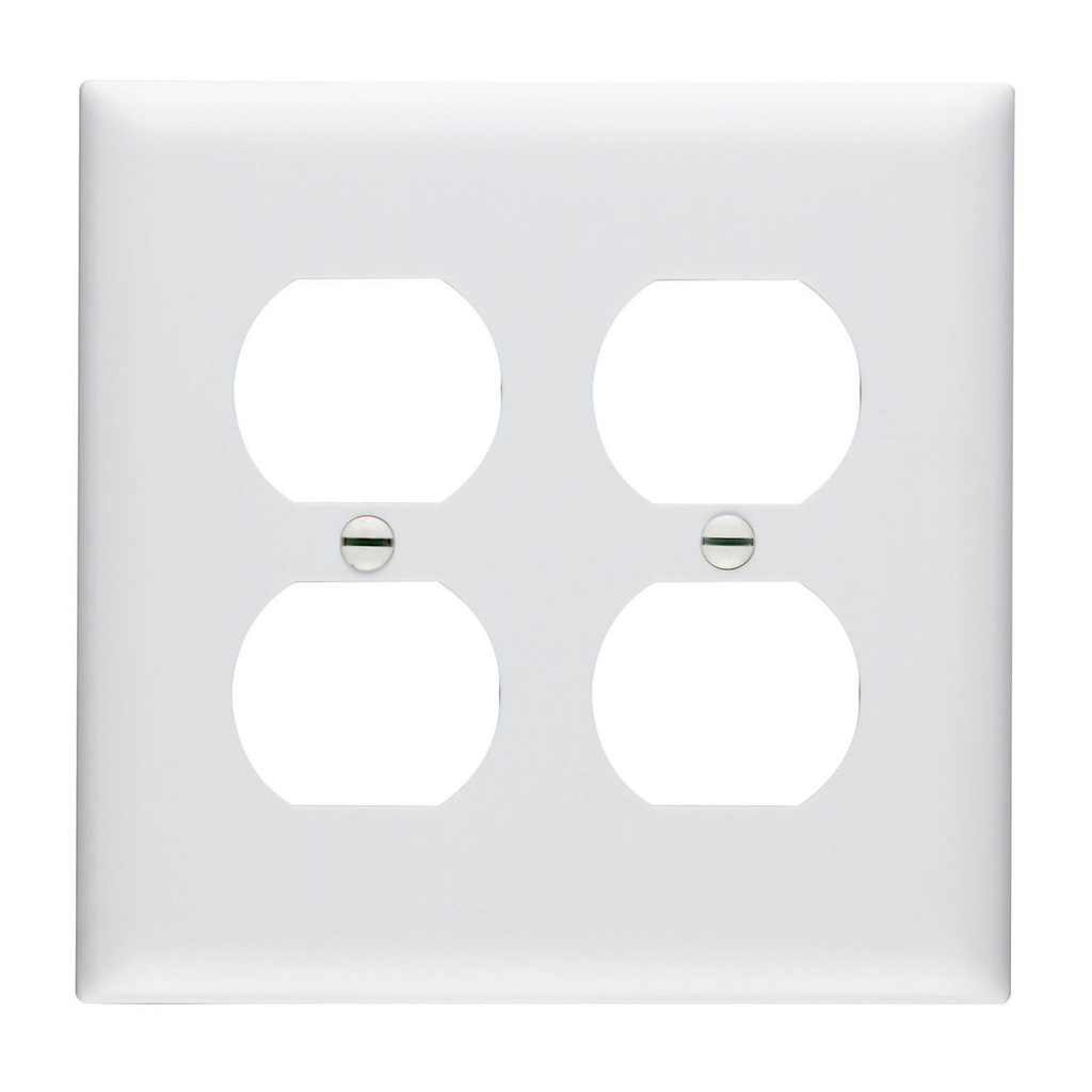 Product image for Pass & Seymour TP82-W 2Gang Wall Plate, Duplex Receptacle, Nylon, Standard - White