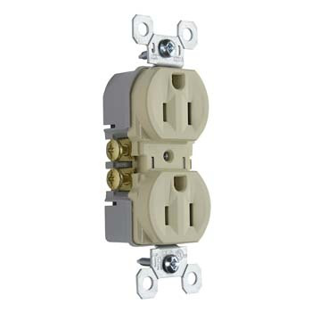Product image for Pass & Seymour 3232-TRI Tamper-Resistant Duplex Grounding Receptacle. 15 Amp, 125 Volt, Ivory