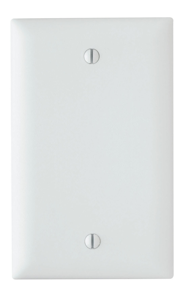 Product image for Pass & Seymour TP13-W 1Gang Wall Plate, Blank, Box Mount, Nylon, Standard - White