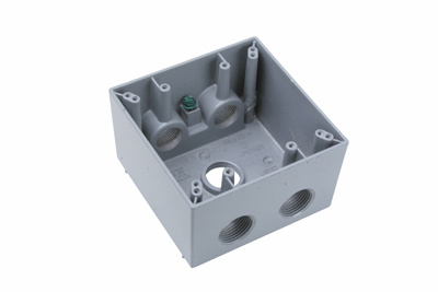 Mayer-DDS-Weatherproof Two Gang Box, Gray-1