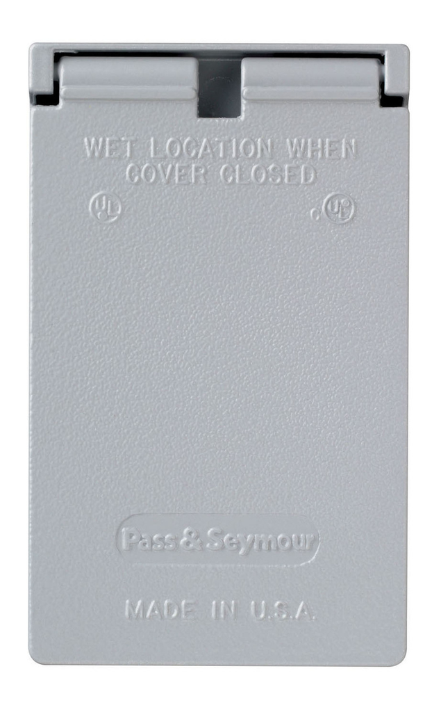 Mayer-DDS-Cast Weatherproof Cover Single Receptacle, Vertical, Gray-1