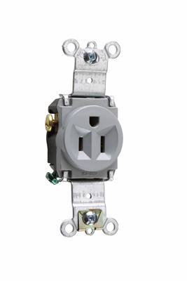 Mayer-DDS-Heavy Duty Spec Grade Single Receptacles, Back and Side Wire, 15A, 125V, Gray-1