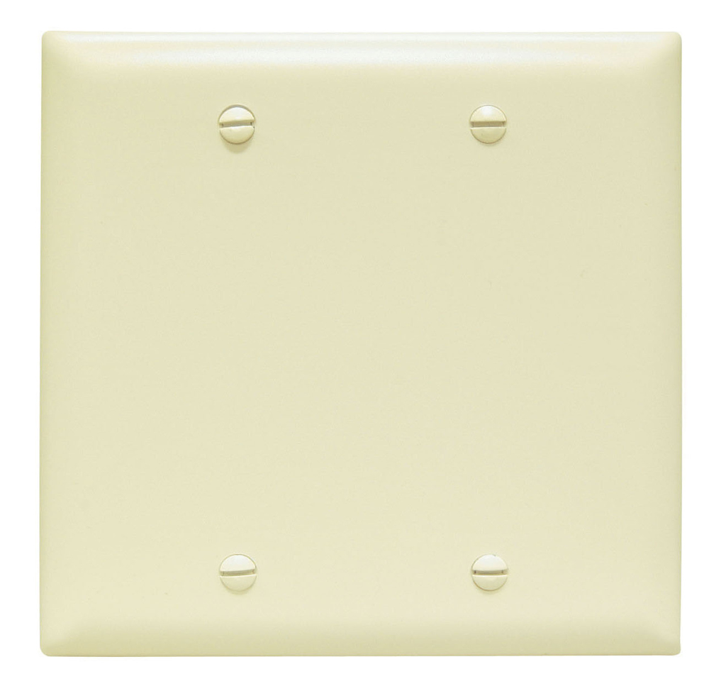 Product image for Pass & Seymour TP23-I 2Gang Wall Plate, Blank, Box Mount, Nylon, Standard - Ivory