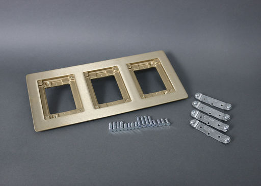Mayer-DDS-Omnibox® Triple Gang Rectangular Brass Carpet/Tile Flange-1