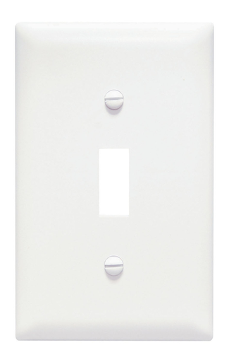 Product image for Pass & Seymour TP1-W 1Gang Wall Plate, Toggle Switch, Nylon, Standard - White