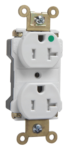 Mayer-DDS-PlugTail® 20A 125V Extra Heavy Duty Hospital-Grade Tamper-Resistant Duplex Receptacle, White-1
