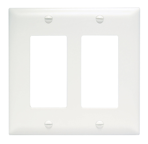 Product image for Pass & Seymour TP262-W 2Gang Wall Plate, Decorator, Nylon, Standard - White