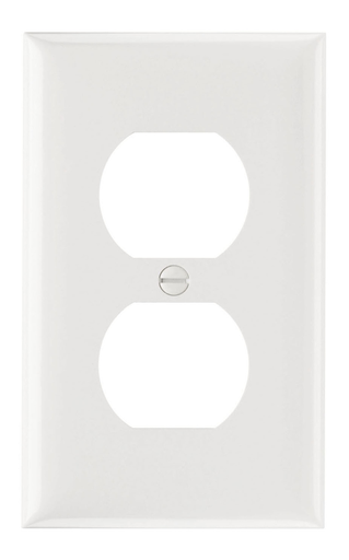 Mayer-DDS-1-Gang Thermoset Wall Plate, 1 Duplex Receptacle Opening, White-1