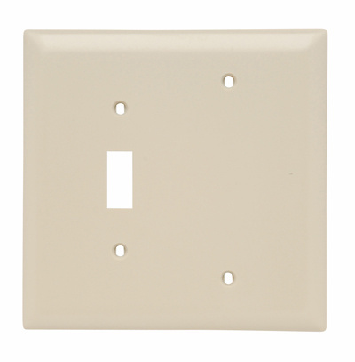 Mayer-DDS-Combination Openings, 1 Toggle Switch and 1 Blank, Two Gang, Ivory-1