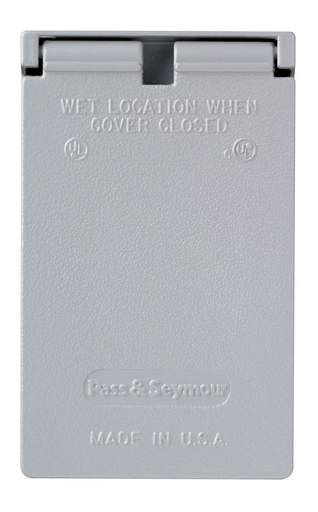 Mayer-DDS-Cast Weatherproof Cover Single Receptacle, Vertical, Gray-1