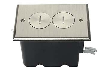 Mayer-DDS-Tamper-Resistant Floor Box Assembly - One Gang for Wood Sub-Floors, Nickel-1