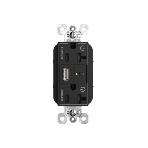 Mayer-DDS-20A 125V Plug Load Dual Controlled Tamper-Resistant Duplex Receptacle with USB A/C Fast Charging Ports, Black-1