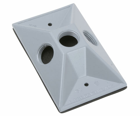 Mayer-DDS-Outdoor Lamp Cluster Cover for Single Gang Box, Gray-1