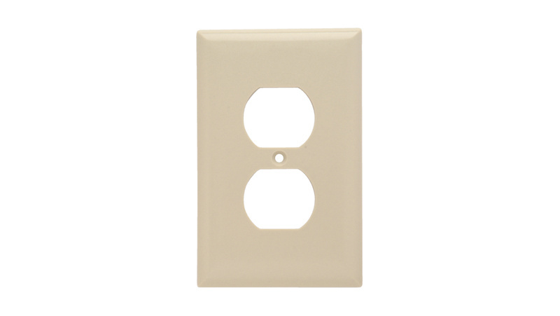 Mayer-DDS-Junior Jumbo 1-Gang Thermoset Wall Plate, 1 Duplex Receptacle Opening, Ivory-1