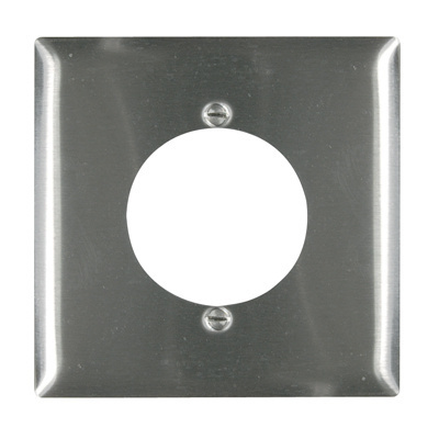 Mayer-DDS-2-Gang 302/304 Stainless Steel Wall Plate, Power Outlet Receptacle 2.1563-in Diameter Opening-1