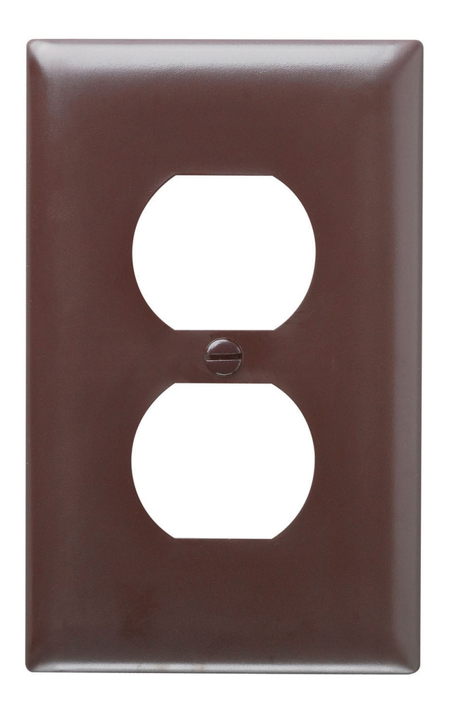 Product image for Pass & Seymour TP8 1Gang Wall Plate, Duplex Receptacle, Nylon, Standard - Brown