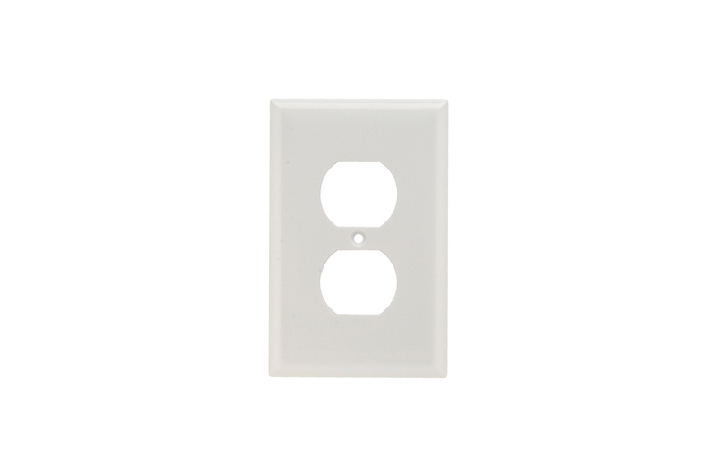 Mayer-DDS-Junior Jumbo 1-Gang Thermoset Wall Plate, 1 Duplex Receptacle Opening, White-1