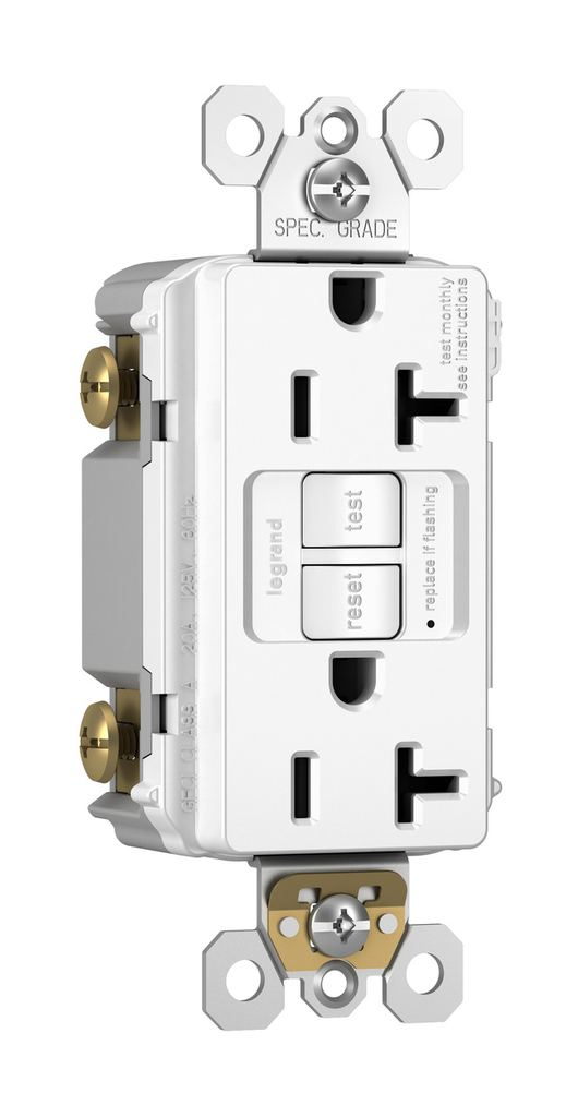Mayer-DDS-radiant® Tamper-Resistant 20A Duplex Self-Test GFCI Receptacle with SafeLock® Protection, White-1
