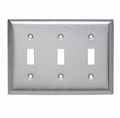 Mayer-DDS-3-Gang 430 Stainless Steel Wall Plate, 3 Toggle Switch Openings-1
