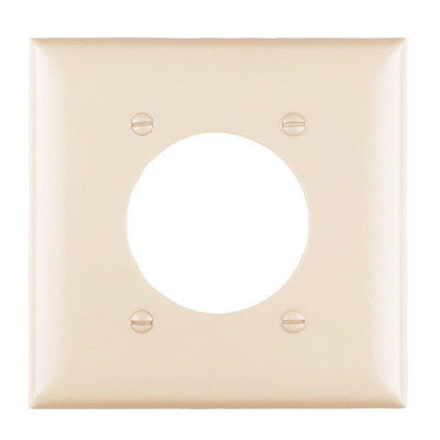 Mayer-DDS-TradeMaster® 2-Gang Nylon Wall Plate, 2.1563-in Power Outlet Receptacle Opening, 4 Mtg Holes, Ivory-1
