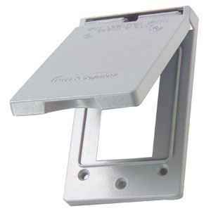 Mayer-DDS-Cast Weatherproof Decorator/GFCI Vertical Cover, Self-Closing, Gray-1