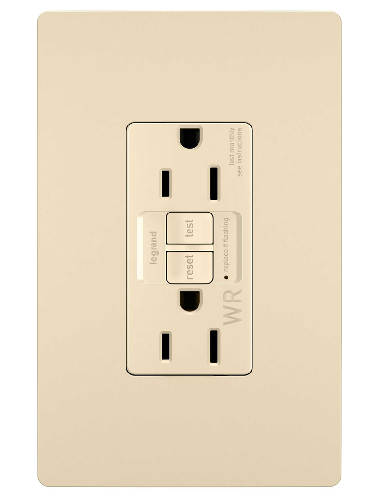 Mayer-DDS-radiant® Tamper-Resistant Weather-Resistant 15A Duplex Self-Test GFCI Receptacles with SafeLock® Protection, Ivory-1