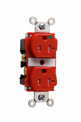 Mayer-DDS-20A 125V Hospital-Grade Tamper-Resistant Duplex Receptacle, Back and Side Wire, Red-1