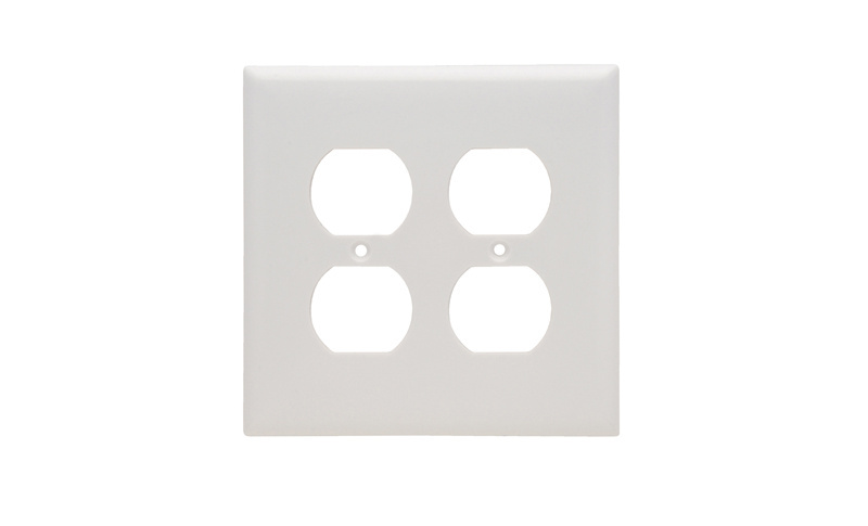 Mayer-DDS-Junior Jumbo 2-Gang Thermoset Wall Plate, 2 Duplex Receptacle Openings, White-1