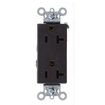 Mayer-DDS-20A 125V Heavy Duty Spec-Grade Decorator Duplex Receptacle, Back and Side Wire, Brown-1