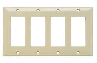 Mayer-DDS-4-Gang Thermoset Wall Plate, 4 Decorator Openings, Ivory-1