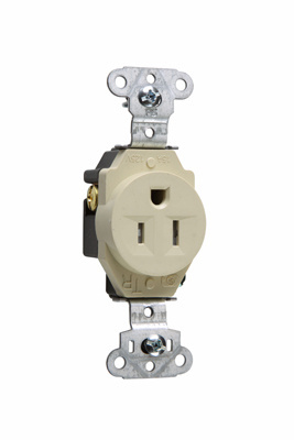 Mayer-DDS-15A 125V Construction Spec-Grade Tamper-Resistant Single Receptacle, Back and Side Wire, Ivory-1