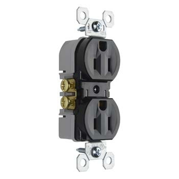 Product image for Pass & Seymour 3232-TRBK Tamper-Resistant Duplex Grounding Receptacle. 15 Amp, 125 Volt, Black
