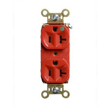 Mayer-DDS-20A 125V Heavy Duty Hospital-Grade Duplex Receptacle, Back and Side Wire, Red-1