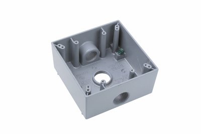 Mayer-DDS-Weatherproof Two Gang Box, Gray-1