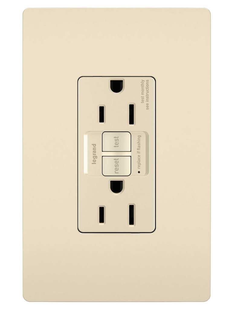 Mayer-DDS-radiant® 15A Duplex Self-Test GFCI Receptacles with SafeLock® Protection, Light Almond-1