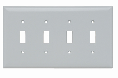 Mayer-DDS-Junior Jumbo 4-Gang Thermoset Wall Plate, 4 Toggle Switch Openings, White-1