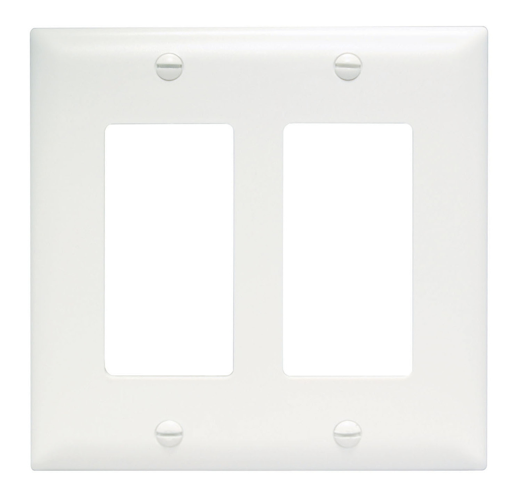 Mayer-DDS-TradeMaster® 2-Gang Nylon Wall Plate, 2 Decorator Openings, White-1