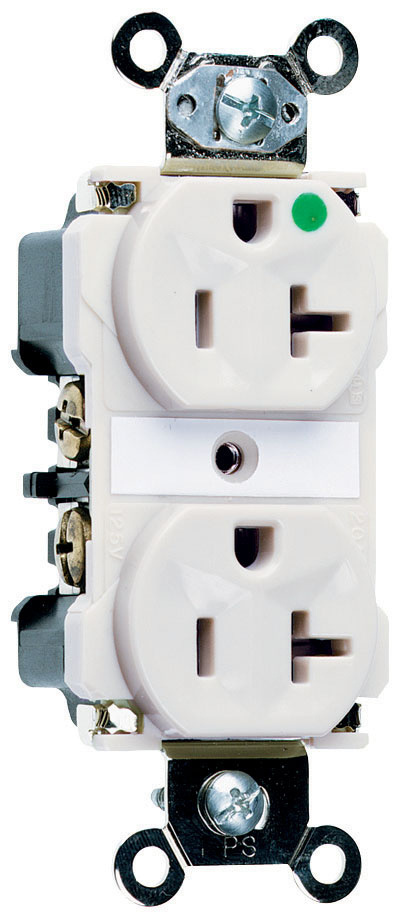 Mayer-DDS-20A 125V Extra Heavy Duty Hospital-Grade Duplex Receptacle, Back and Side Wire, White-1