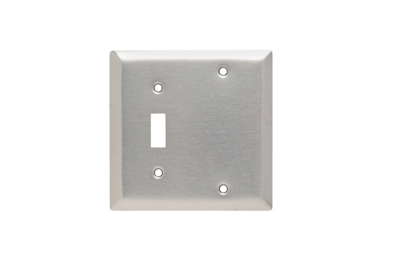 Mayer-DDS-Combination Openings, 1 Toggle Switch and 1 Blank, Two Gang, 302/304 Stainless Steel-1