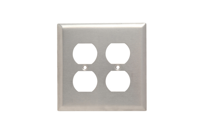 Mayer-DDS-Junior Jumbo 2-Gang 302/304 Stainless Steel Wall Plate, Duplex Receptacle Openings-1