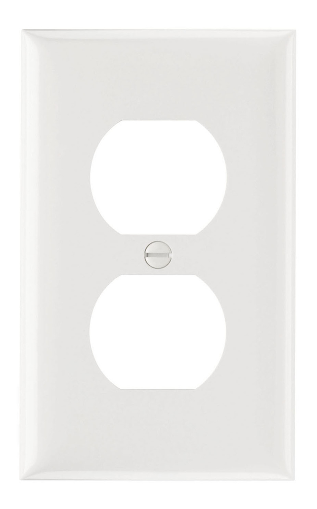 Mayer-DDS-1-Gang Thermoset Wall Plate, 1 Duplex Receptacle Opening, White-1