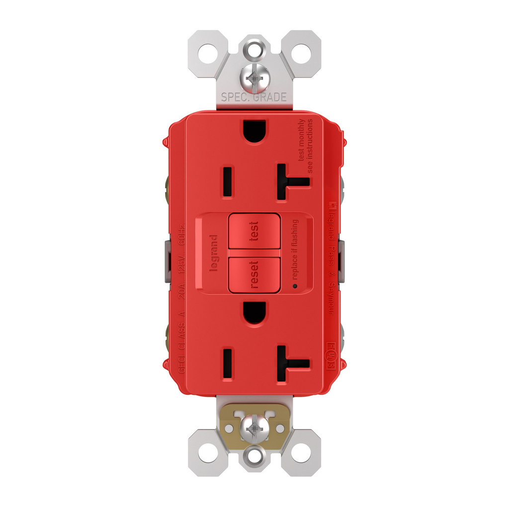 Mayer-DDS-radiant® 20A Duplex Self-Test GFCI Receptacles with SafeLock® Protection, Red-1