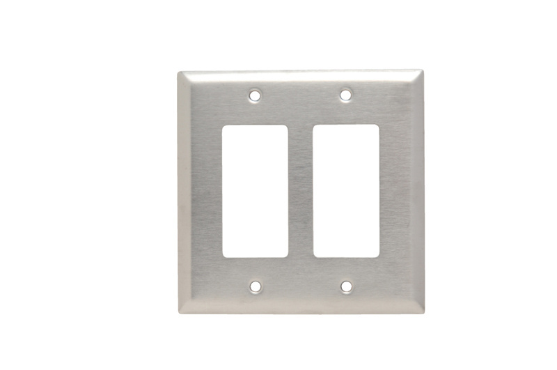 Mayer-DDS-Junior Jumbo 2-Gang 302/304 Stainless Steel Wall Plate, Decorator Openings-1