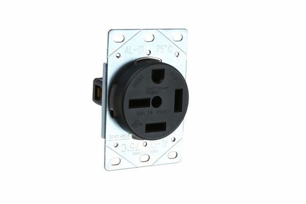 Mayer-DDS-50A 250V 15-50R Straight Blade Single Flush Receptacle, 3-Pole, 4-Wire-1