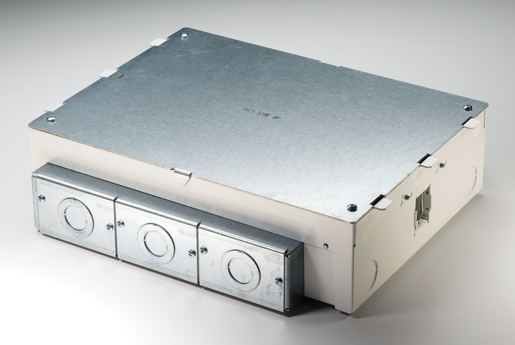 Product image for Wiremold EFB6S 15-1/8 x 11-3/16 x 4-1/16" 6-Gang Rectangular Steel Floor Box