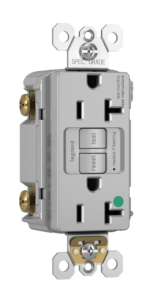 Mayer-DDS-Hospital Grade Tamper-Resistant 20A Duplex Self-Test GFCI Receptacles with SafeLock® Protection, Gray-1