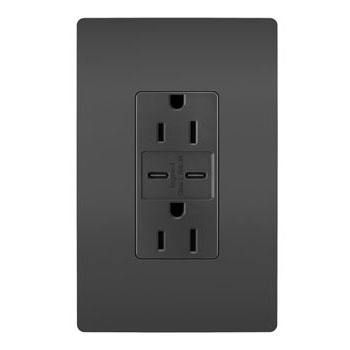 Mayer-DDS-radiant® 15W USB Outlet, Type C, 15A, Tamper-Resistant, Black-1