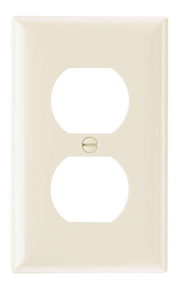 Mayer-DDS-1-Gang Thermoset Wall Plate, 1 Duplex Receptacle Opening, Light Almond-1