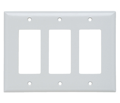 Mayer-DDS-Junior Jumbo 3-Gang Thermoset Wall Plate, 3 Decorator Openings, White-1