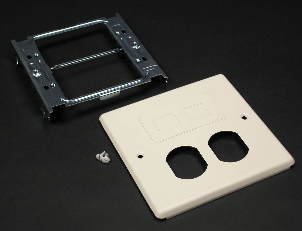 Mayer-DDS-Wiremold 4047 Series Two-Gang Cover Duplex and Modular Furniture Fitting, Ivory-1